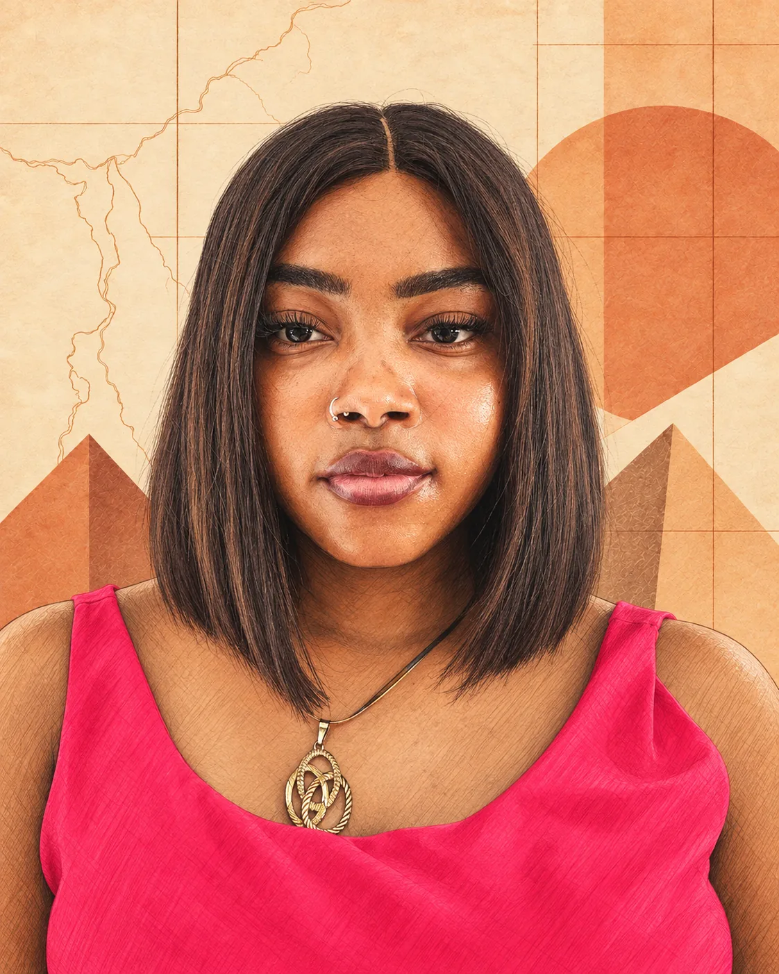 Illustrated portrait of Esther Abiator