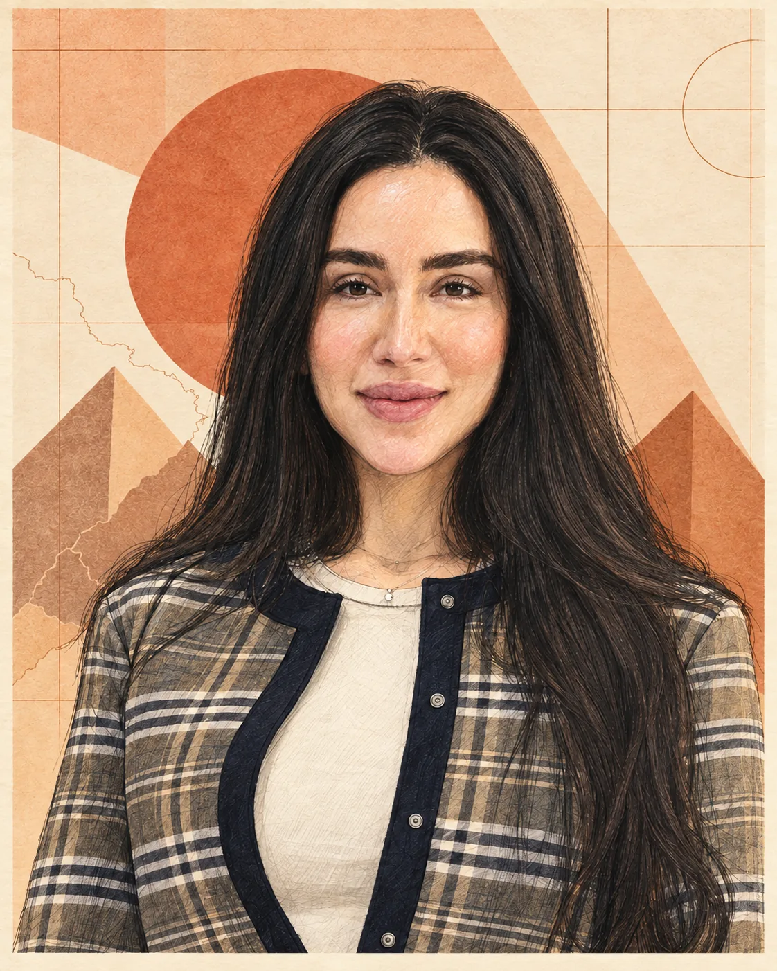 Illustrated portrait of Norchen Mezni