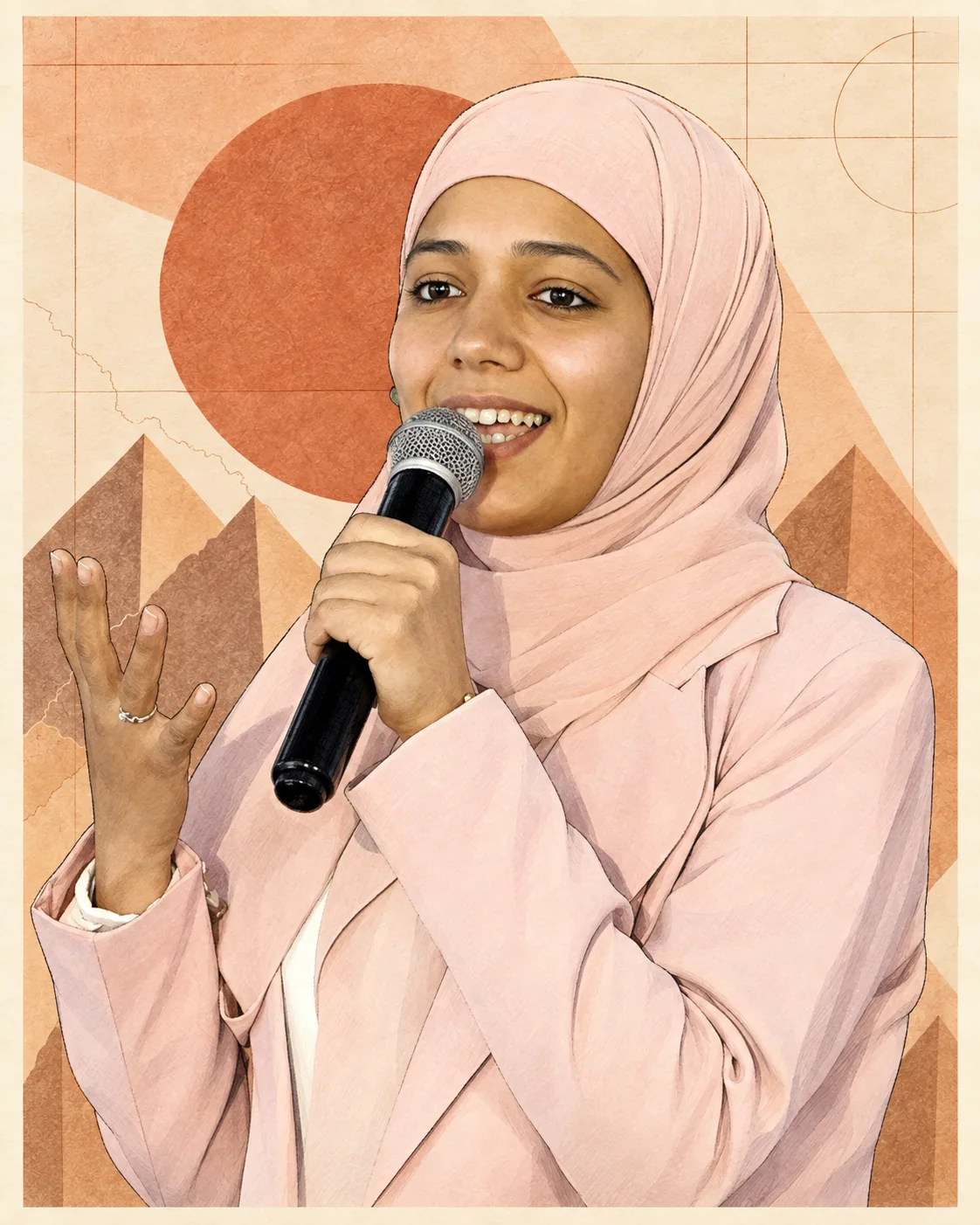 Illustrated portrait of Fatima El Khou