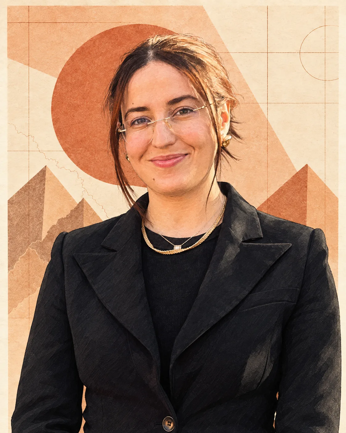 Illustrated portrait of Nidal Tafah