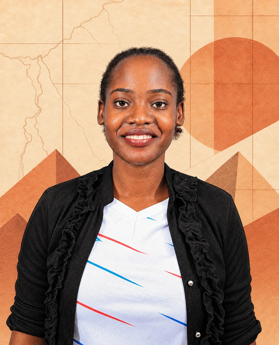 Illustrated portrait of Flavia Nalugwa