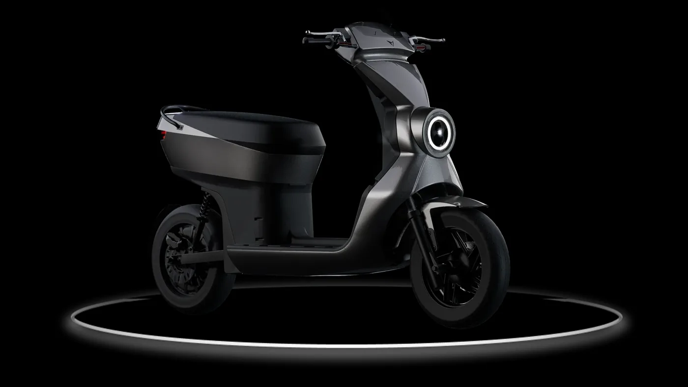 Pixii Motors Shadow electric scooter in Lunar Gray