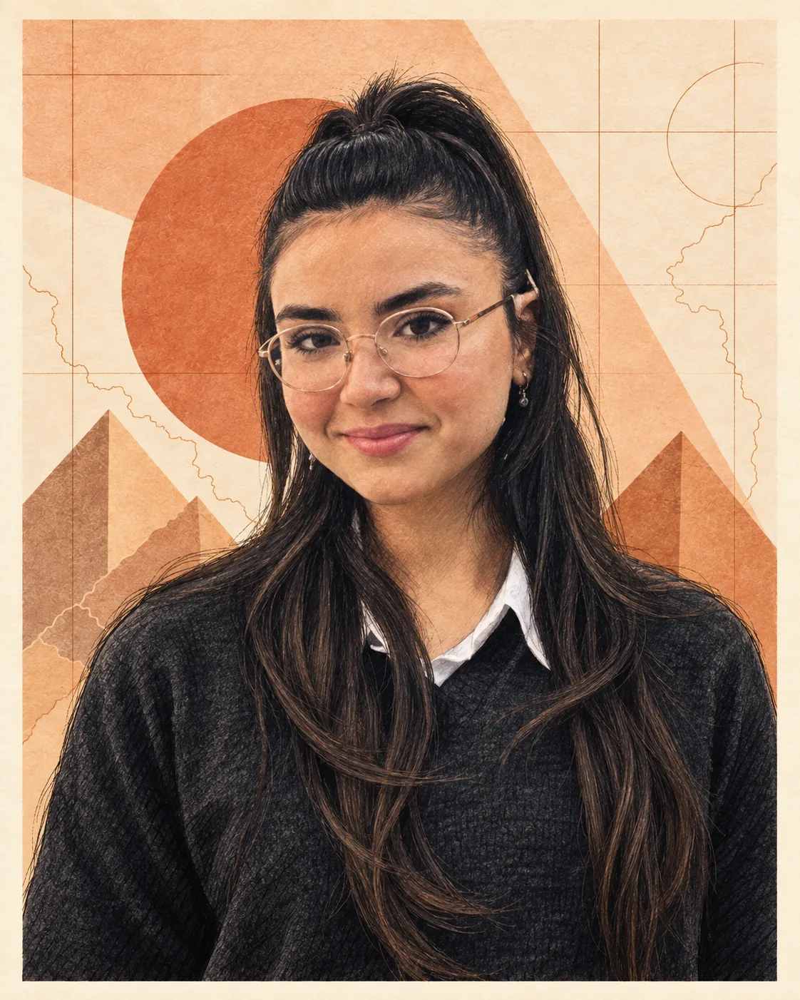 Illustrated portrait of Nour Jdey