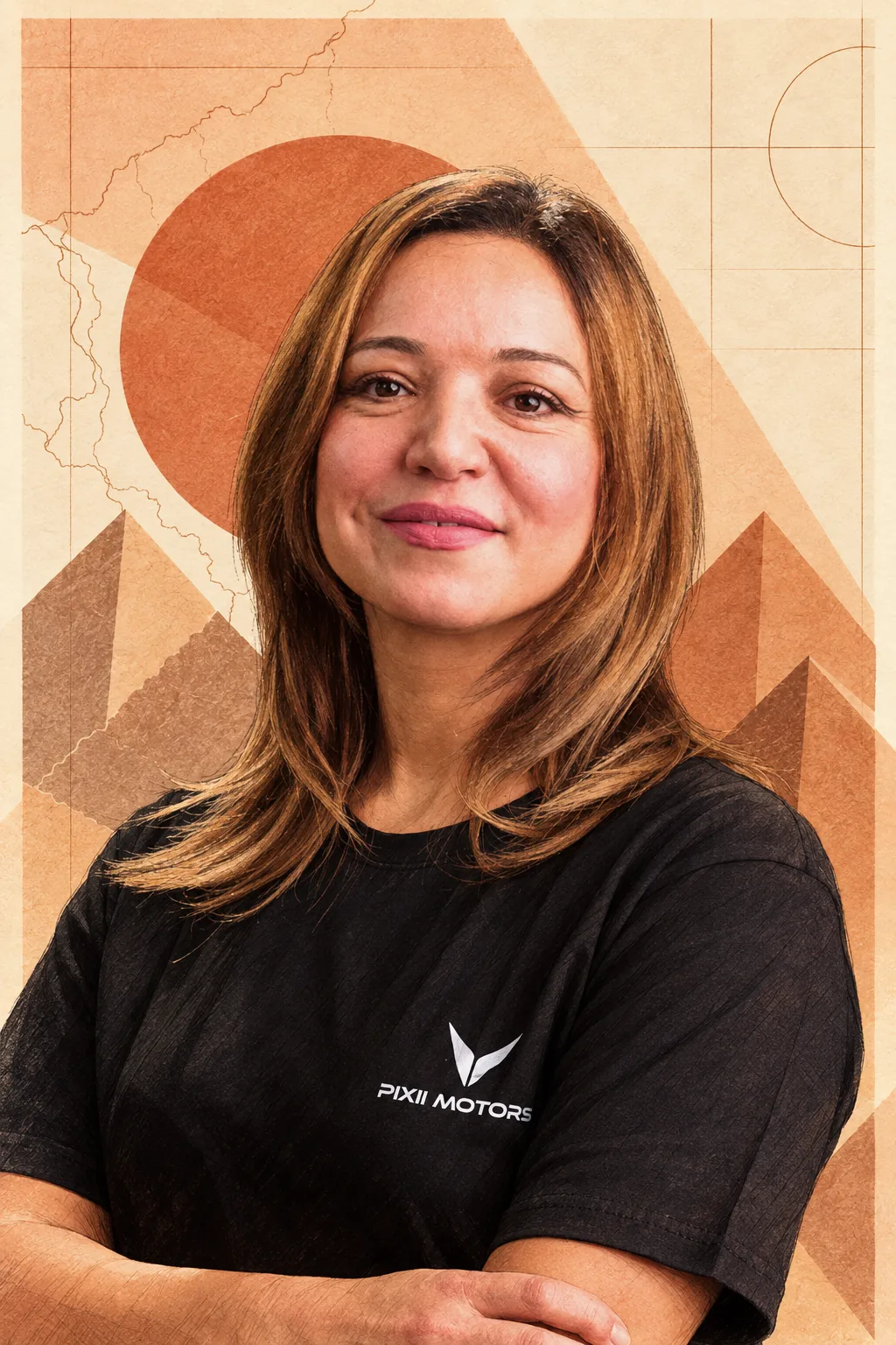 Illustrated portrait of Wafa Dhifi