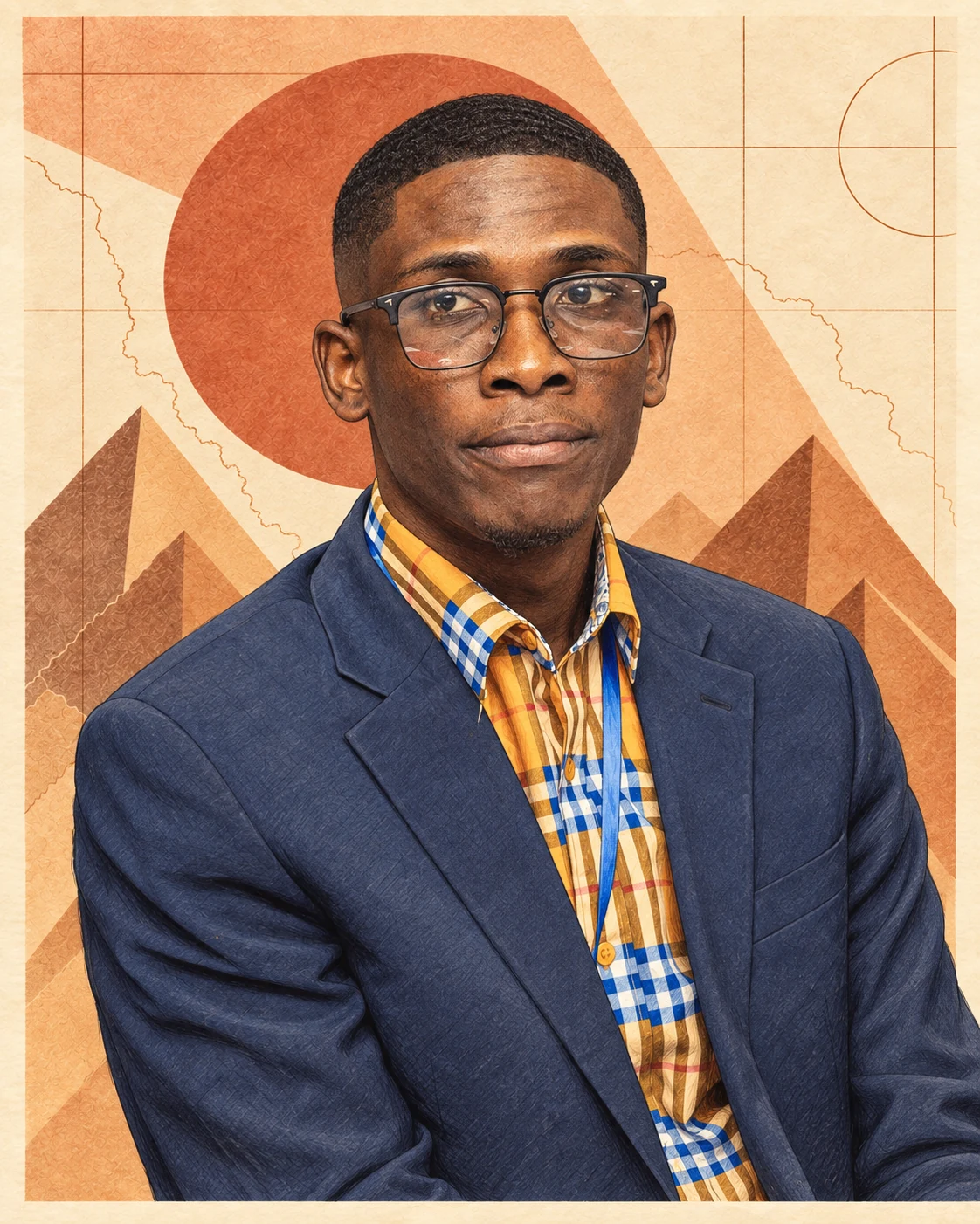 Illustrated portrait of Ebenezer Kojo Brew